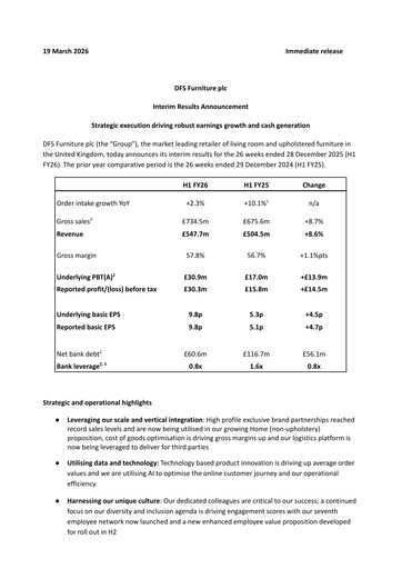 Thumbnail DFS Furniture Half-year Report 2026-h1