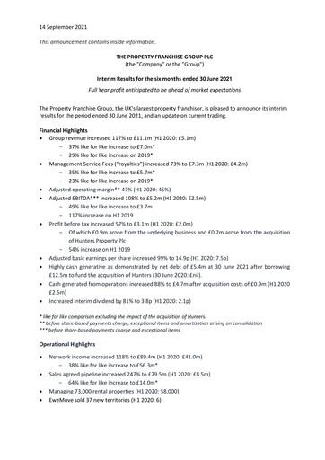 Thumbnail The Property Franchise Group Half-year Report 2021-h1