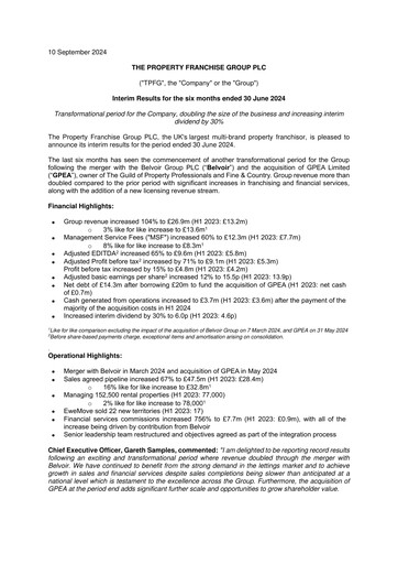 Thumbnail The Property Franchise Group Half-year Report 2024-h1