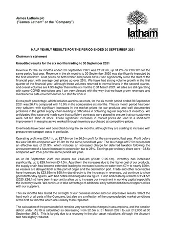 Thumbnail James Latham plc Half-year Report 2021-h1