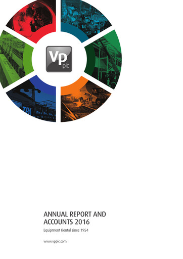 Miniature Vp plc Rapport annuel 2016