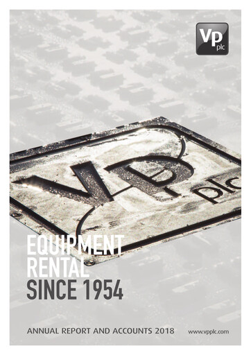Miniature Vp plc Rapport annuel 2018