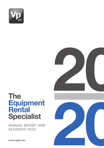 Miniature Vp plc Rapport annuel 2020