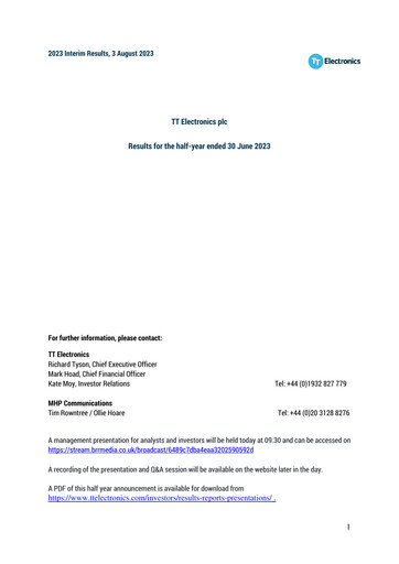 Thumbnail TT Electronics Half-year Report 2023-h1