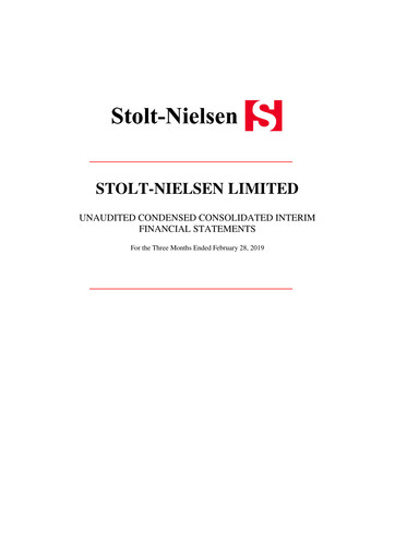 Thumbnail Stolt-Nielsen Limited Quarterly Report 2019-q1