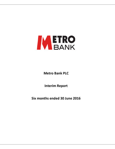 Thumbnail Metro Bank Holdings Half-year Report 2016-h1