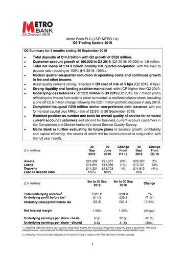 Thumbnail Metro Bank Holdings Quarterly Report 2019-q3