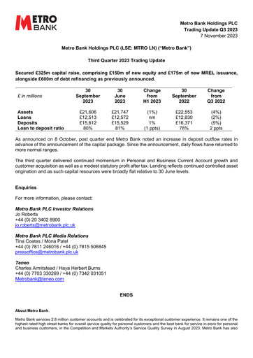 Thumbnail Metro Bank Holdings Quarterly Report 2023-q3