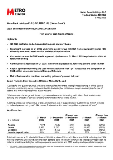 Thumbnail Metro Bank Holdings Quarterly Report 2025-q1