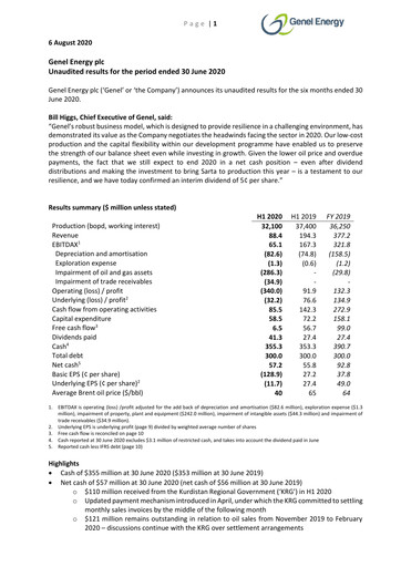 Thumbnail Genel Energy Half-year Report 2020-h1