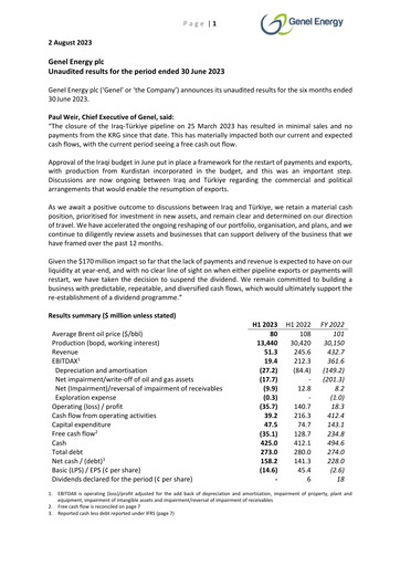 Thumbnail Genel Energy Half-year Report 2023-h1