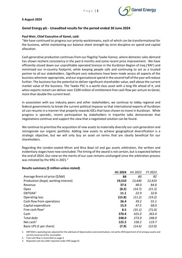 Thumbnail Genel Energy Half-year Report 2024-h1