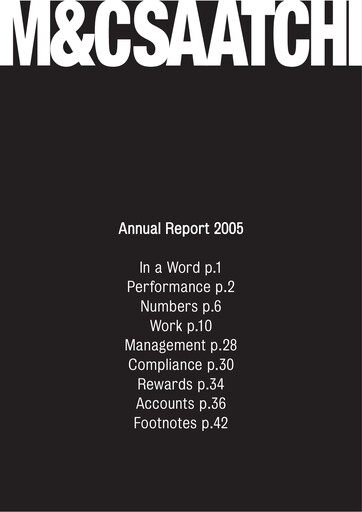Thumbnail M&C Saatchi Annual Report 2005