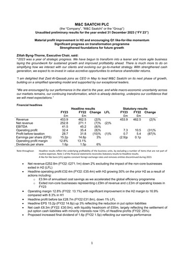 Thumbnail M&C Saatchi Financial Report 2023