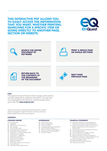 Thumbnail EnQuest Annual Report 2014