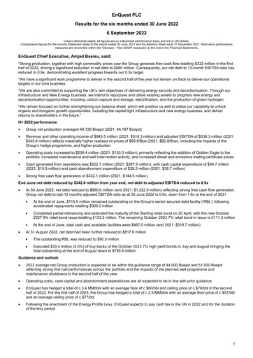 Thumbnail EnQuest Half-year Report 2022-h1