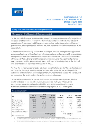 Thumbnail Costain Group Half-year Report 2022-h1