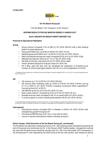 Thumbnail On the Beach Group Half-year Report 2017-h1