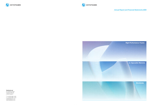Thumbnail Zotefoams Annual Report 2009