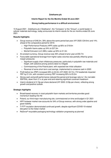 Thumbnail Zotefoams Half-year Report 2021-h1