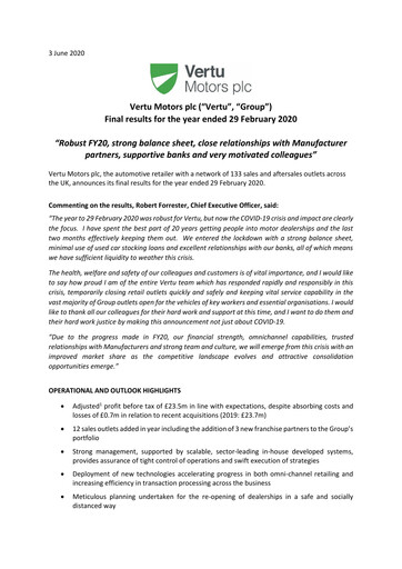 Thumbnail Vertu Motors Financial Report fy2020