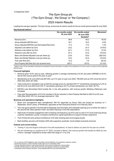 Thumbnail The Gym Group Half-year Report 2023-h1