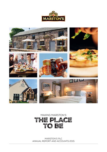 Thumbnail Marston's Annual Report 2015