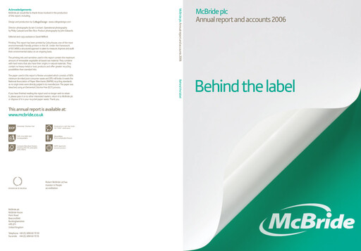 Thumbnail McBride Annual Report 2006