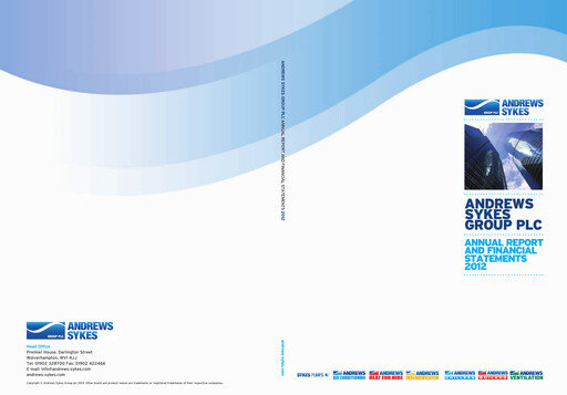 Thumbnail Andrews Sykes Group Annual Report 2012