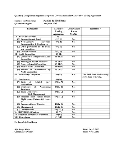 Vorschaubild Punjab & Sind Bank Quartalsbericht 2013-q2