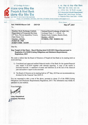 Vorschaubild Punjab & Sind Bank Quartalsbericht 2019-q1
