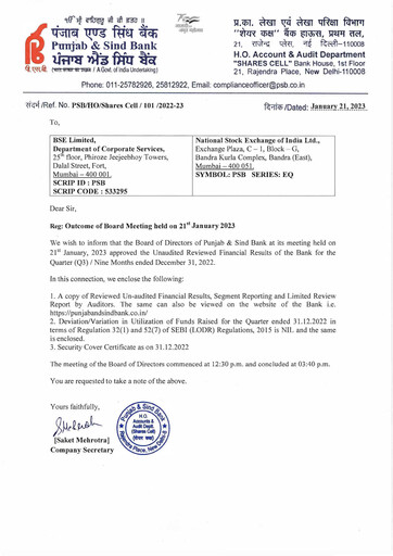 Thumbnail Punjab & Sind Bank Quarterly Report 2022-q3