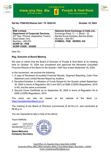 Vorschaubild Punjab & Sind Bank Quartalsbericht 2024-q3