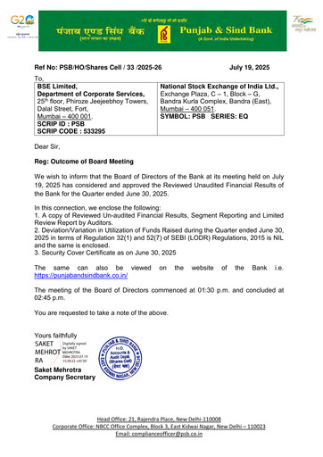 Vorschaubild Punjab & Sind Bank Quartalsbericht 2025-q2