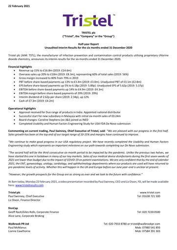 Miniature Tristel Rapport semestriel fy2021-h1