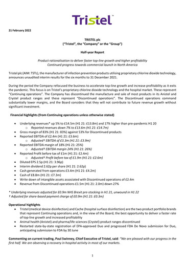 Miniature Tristel Rapport semestriel fy2022-h1
