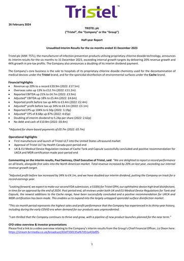 Miniature Tristel Rapport semestriel fy2024-h1