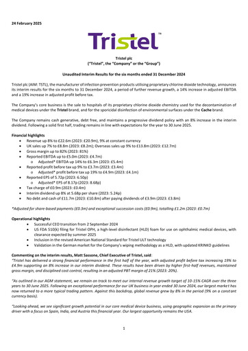 Miniature Tristel Rapport semestriel fy2025-h1