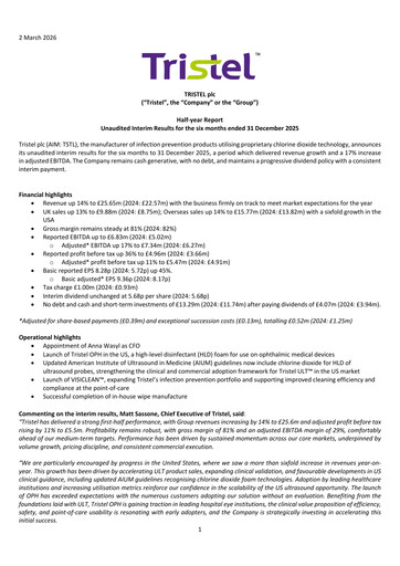Thumbnail Tristel Half-year Report fy2026-h1