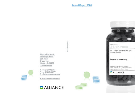 Thumbnail Alliance Pharma Annual Report 2008