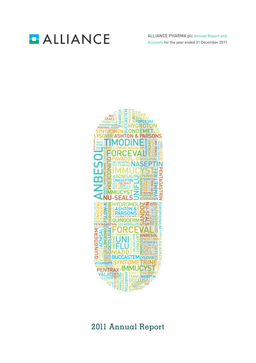 Thumbnail Alliance Pharma Annual Report 2011