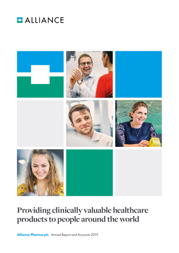 Thumbnail Alliance Pharma Annual Report 2019