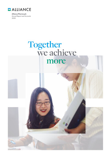 Thumbnail Alliance Pharma Annual Report 2020