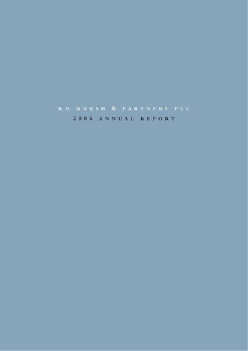 Vorschaubild B.P. Marsh & Partners Jahresbericht 2006