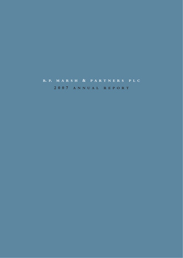 Vorschaubild B.P. Marsh & Partners Jahresbericht 2007