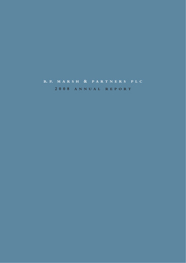 Vorschaubild B.P. Marsh & Partners Jahresbericht 2008