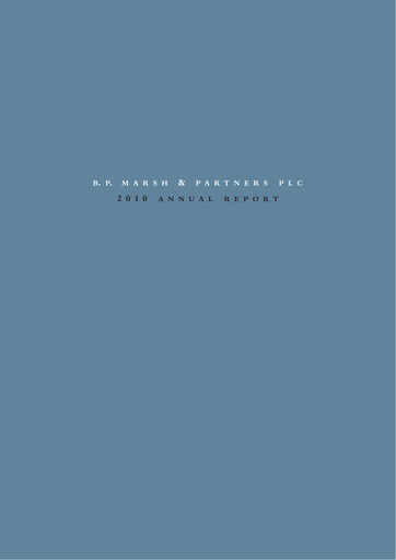 Vorschaubild B.P. Marsh & Partners Jahresbericht 2010