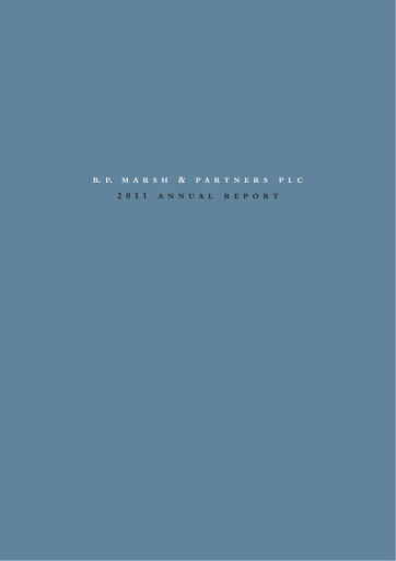 Vorschaubild B.P. Marsh & Partners Jahresbericht 2011