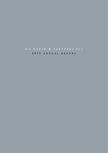 Vorschaubild B.P. Marsh & Partners Jahresbericht 2013