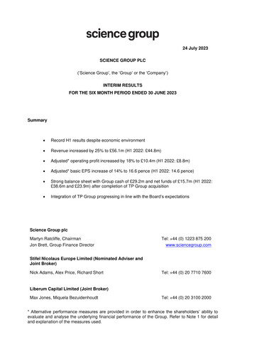 Thumbnail Science Group Half-year Report 2023-h1